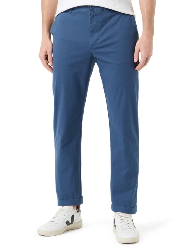 Tommy Hilfiger Men Mercer Essential Twill Chino Woven Pants, Blue, 28W / 36L