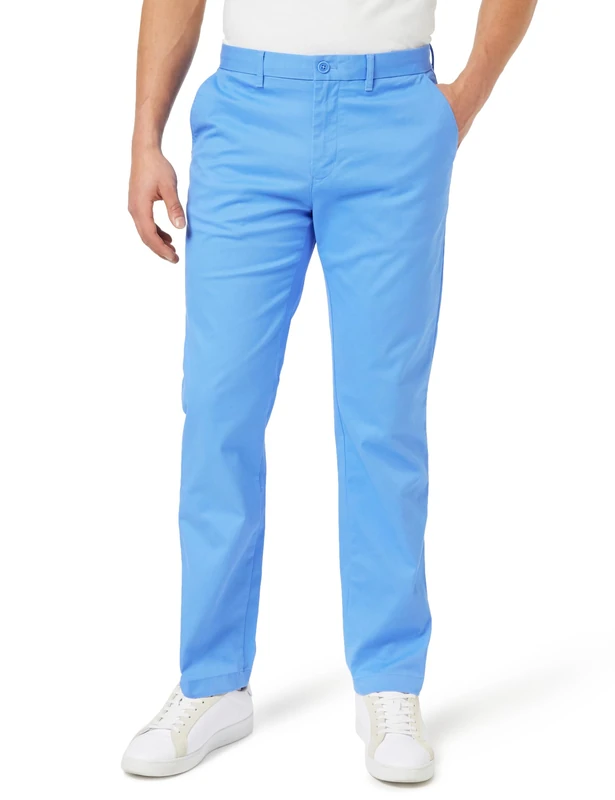 Tommy Hilfiger Men Chino Denton 1985 Pima Cotton Woven Pants, Blue, 31W / 30L