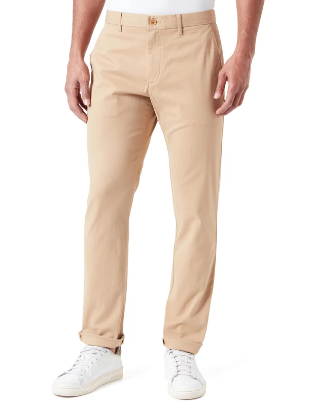 Tommy Hilfiger Men Chino Bleecker 1985 Pima Cotton Woven Pants, Yellow, 28W / 30L