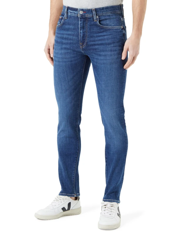 Tommy Hilfiger Men Slim Bleecker Pstr Gulf Blue Denim Pants, Blue, 29W / 34L