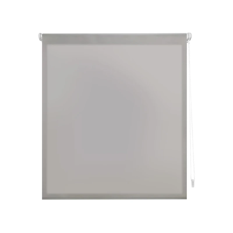 Decorblind | EasyFix Translucent Roller Blind, No Tools and No Drilling, Blind Size: 140 x 180 cm Width x Length/Fabric Dimensions: 137 x 175 cm – Plain Silver Blind, Window Blinds