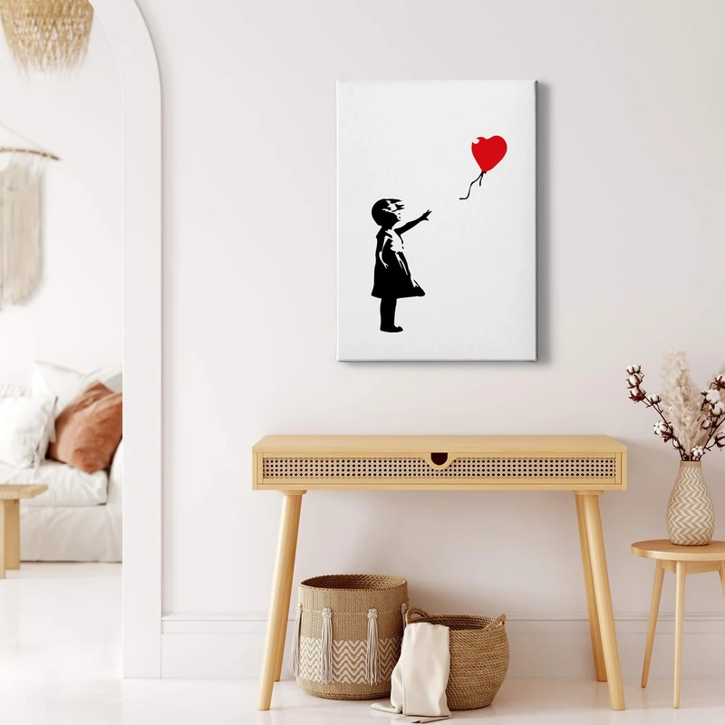 A.S. Création Canvas Artist Painting - Black Art Print red - 50x70 Portrait - Quality Wall Decor - Picture on Frame