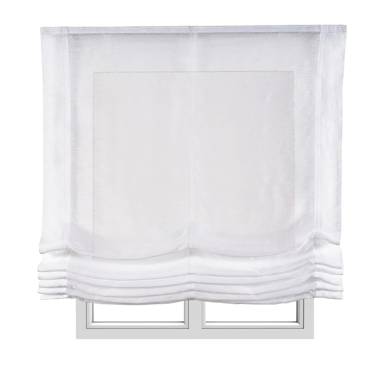 Estores Basic - Pachetto Blind, Folding Roller Blind without Wire, Transparent White, 150 x 175 cm