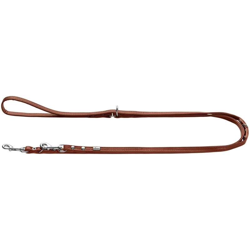 HUNTER Canadian UP Adjustable Dog Lead Cognac Soft Smooth Leather 3-Way Adjustable Sustainable Made in Germany Size 8/200