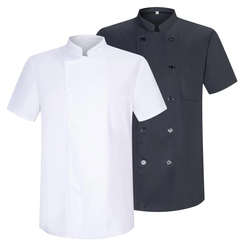 MISEMIYA - Pack 2 Units -CHEF JACKETS GENTLEMAN WITH SHORT SLEEVES - Ref.8421 - XX-Large, Mixto