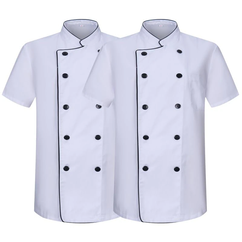 MISEMIYA - Pack 2 Units -CHEF JACKETS GENTLEMAN WITH REFORMED BUTTON - Ref.8421B - 4XL, White 21