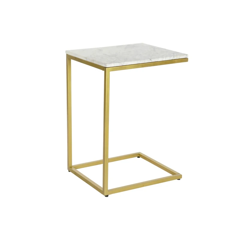 DKD Home Decor Side Table 40 x 46 x 65 cm Gold White Marble Iron