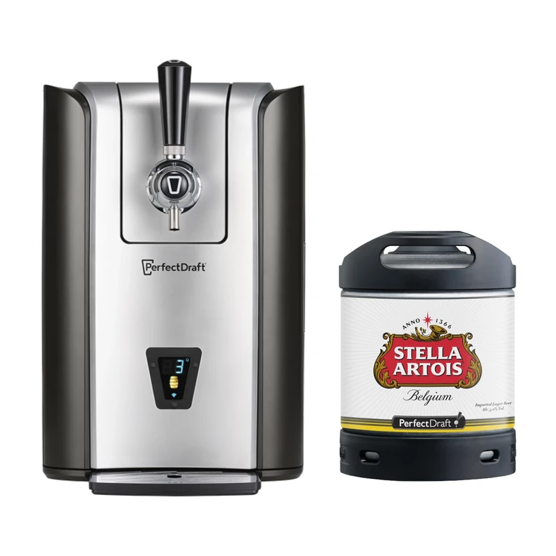 PerfectDraft Pro Home Beer Cooler and Dispenser System and Stella Artois Keg