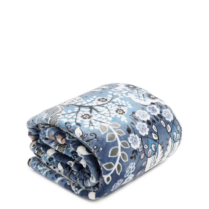 Vera Bradley Womens Fleece Cozy Life Throw Blanket, Enchantment Blue, One Size