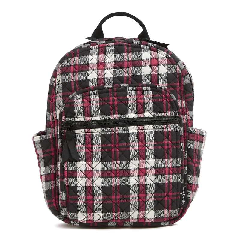 Vera Bradley Cotton Small Backpack, Fireplace Plaid, One Size