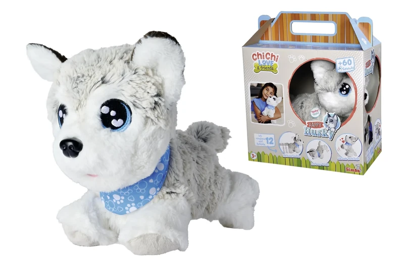 Simba - Chi Chi Love Happy Husky, 105890050009, 3 Years, 30 cm, Interactive, Respond to 12 Comans of 60 Sounds