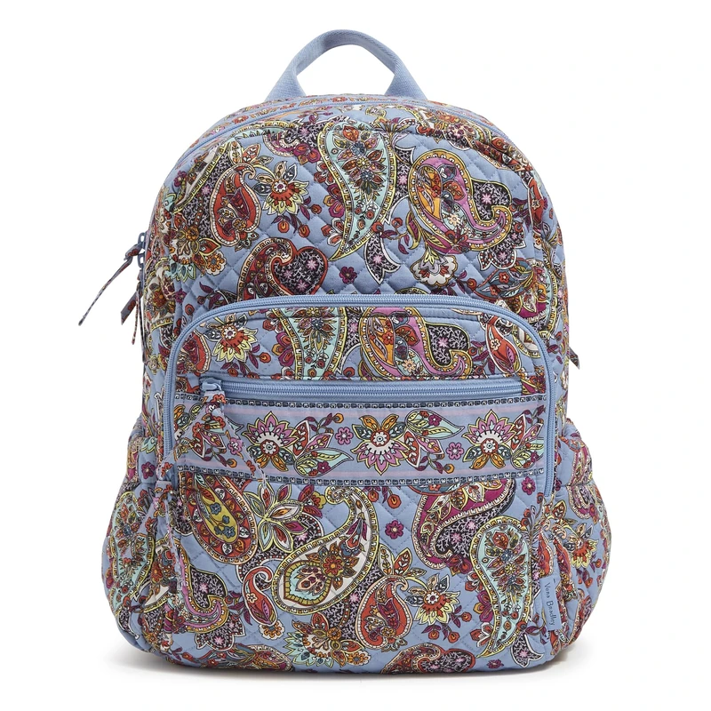 Vera Bradley Women's Cotton Campus Backpack Bookbag, Provence Paisley, One Size