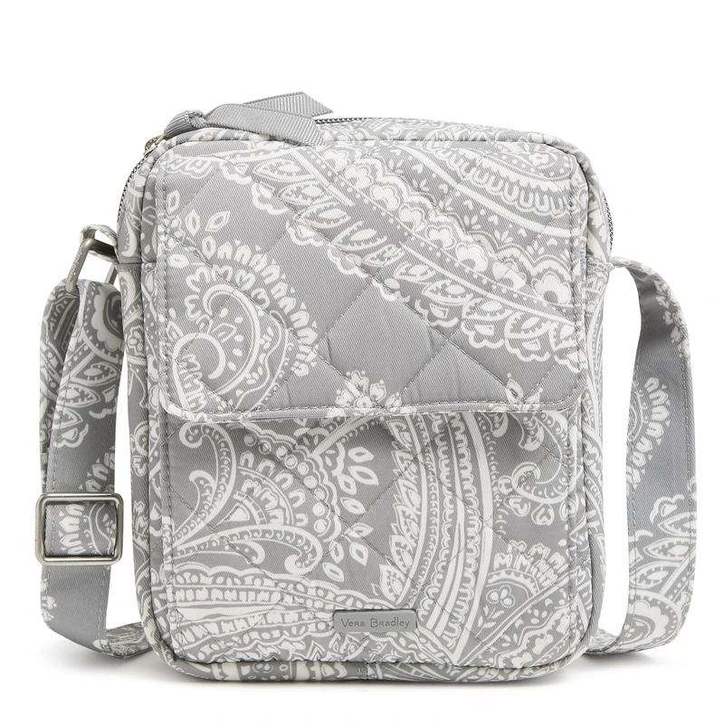 Vera Bradley Women's Performance Twill Small Crossbody Purse, Cloud Gray Paisley, One Size
