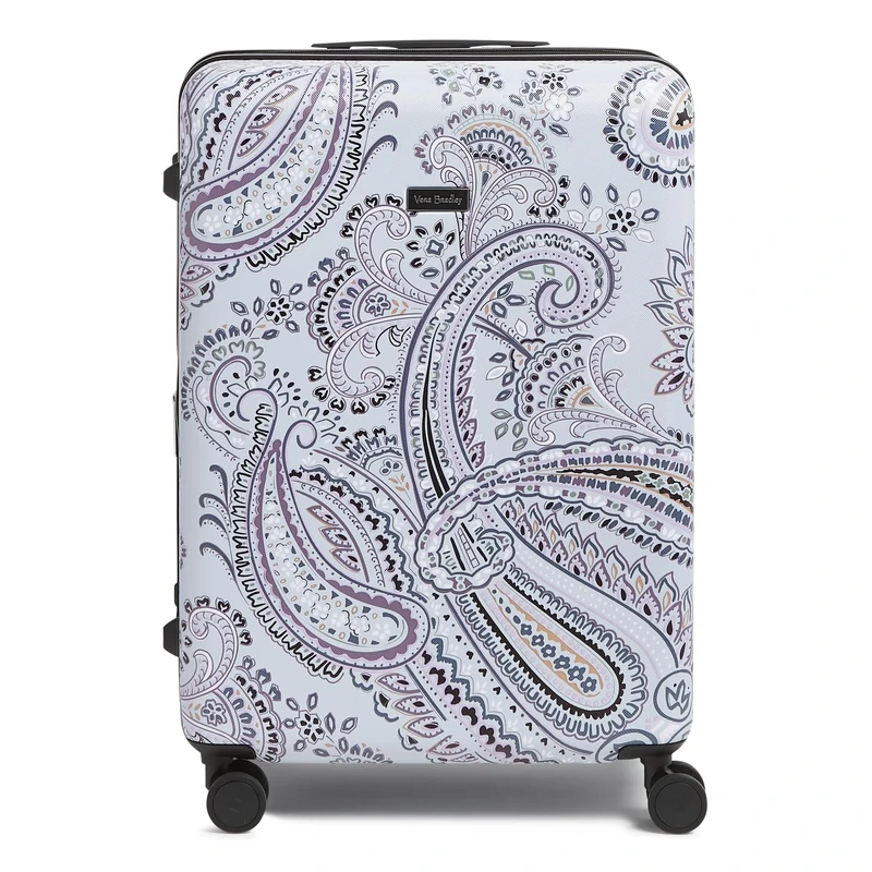 Vera Bradley Women's Hardside Rolling Suitcase Luggage, Soft Sky Paisley, 26" Check in, Hardside Rolling Suitcase Luggage
