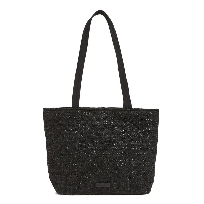 Women's Cotton Small Vera Tote Bag, Classic Black, One Size