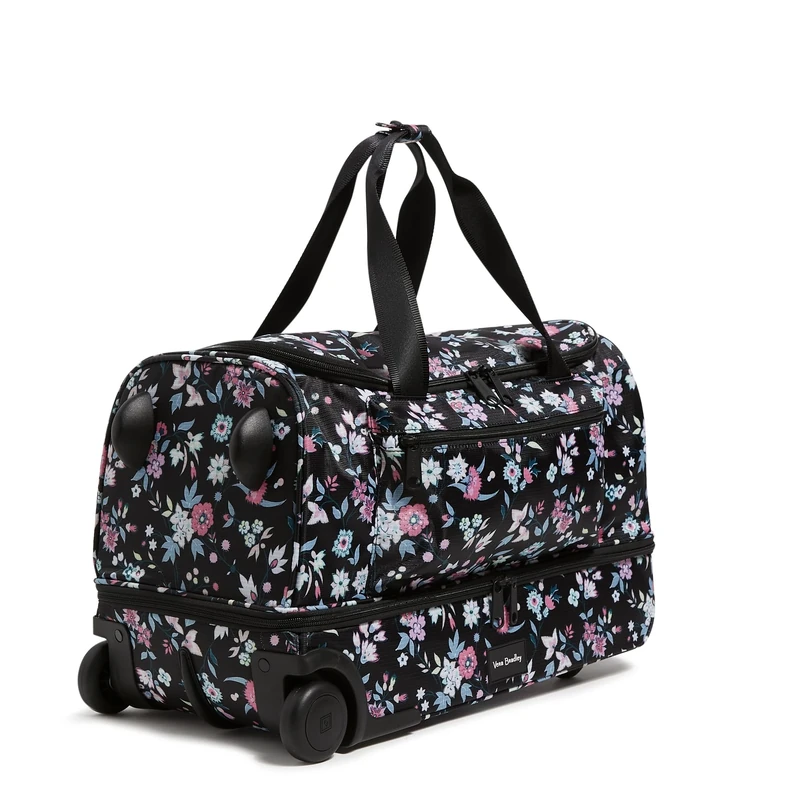 Vera Bradley Women's Recycled Ripstop Foldable Rolling Duffel Bag Travel, Botanical Ditsy, One Size