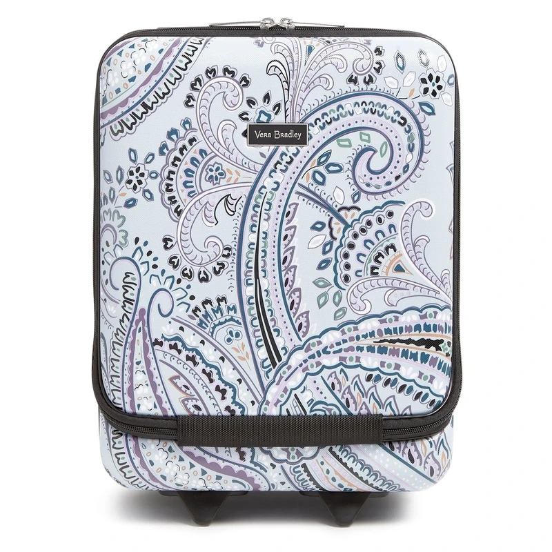 Vera Bradley Women's Hardside Underseat Rolling Suitcase Luggage, Soft Sky Paisley, One Size