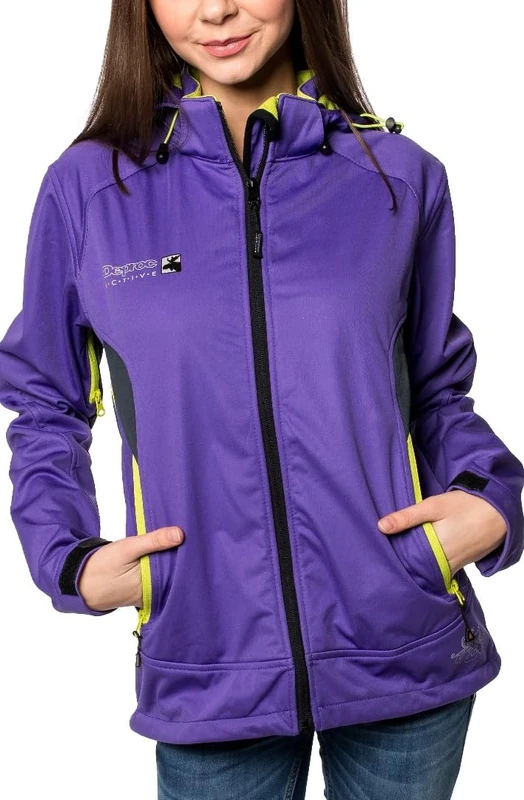 Deproc Active Women's Downton Peak Softshell Removable Hood Transition Jacket Windbreaker, Fliederfarben, 50 Große Größen