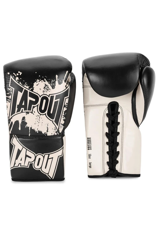 Tapout Angelus 960012 Leather Boxing Gloves Black/Ecru, 10 oz L