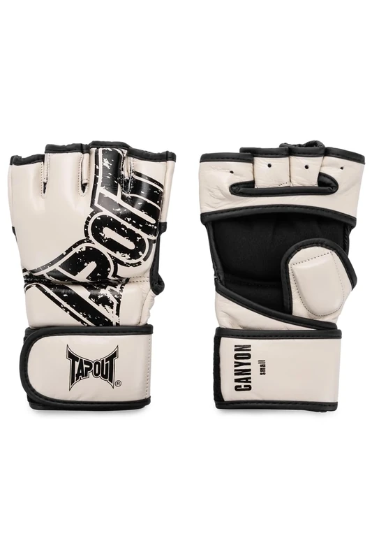 Tapout MMA 960003 Leather Training Gloves (1 Pair) Ecru/Black L