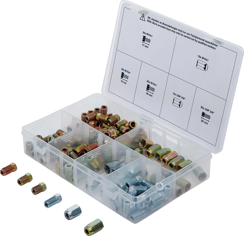 BGS 70341 | Brake Pipe Fittings, Connecting Nuts and Screws Assortment | 135 pcs.