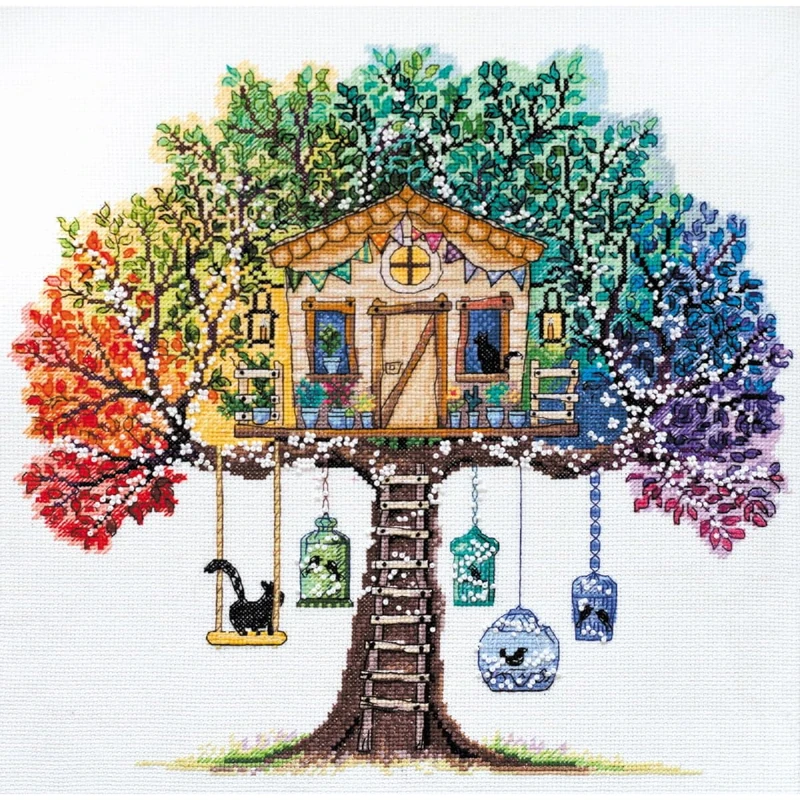 Abris Art Cross Stitch Embroidery kit, Cotton, Multicoloured, 33x21cm