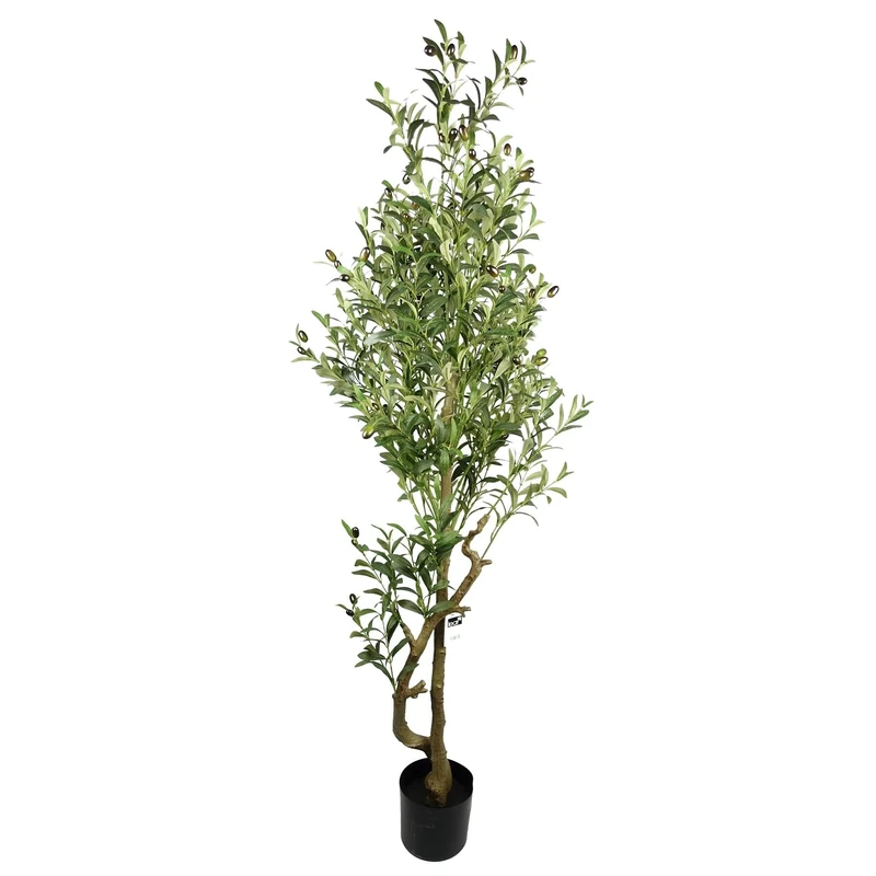 Leaf Design UK Artificial Black Plastic Pot, 160cm Olive Tree
