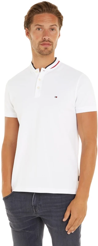 Tommy Hilfiger Men's Regular Fit Short Sleeve Polo Shirt, White (White), 3XL