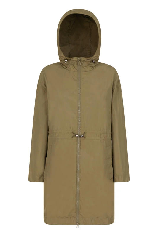 Geox W Bulmya Long Parka Jacket, Burnt Olive Green, 46 Women, burnt olive green, UK 14