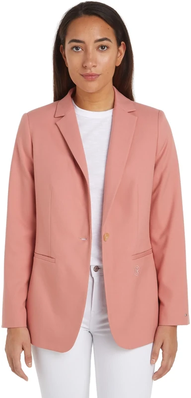 Tommy Hilfiger Women Blazer Regular Elegant, Pink (Teaberry Blossom), 34