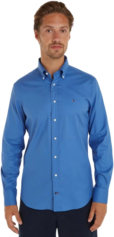 Tommy Hilfiger Men Shirt Oxford Regular Fit Long-Sleeve, Blue (Shirt Blue), 37