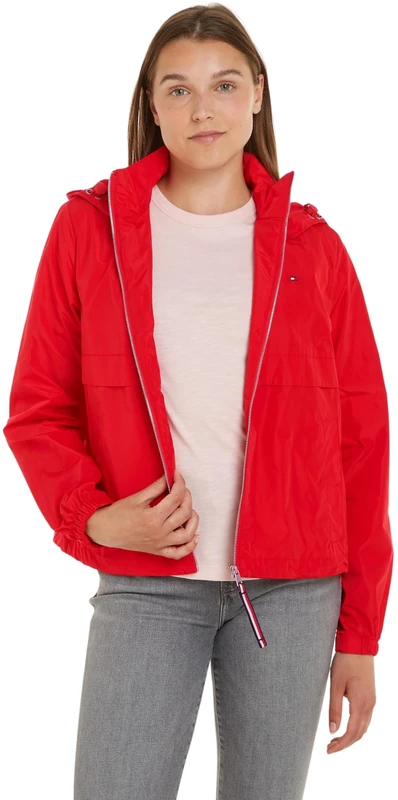 Tommy Hilfiger Women's Windbreaker Jacket - Fierce Red, XXL