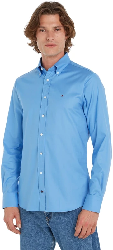 Tommy Hilfiger Men Shirt Oxford Regular Fit Long-Sleeve, Blue (New Shirt Blue), 39