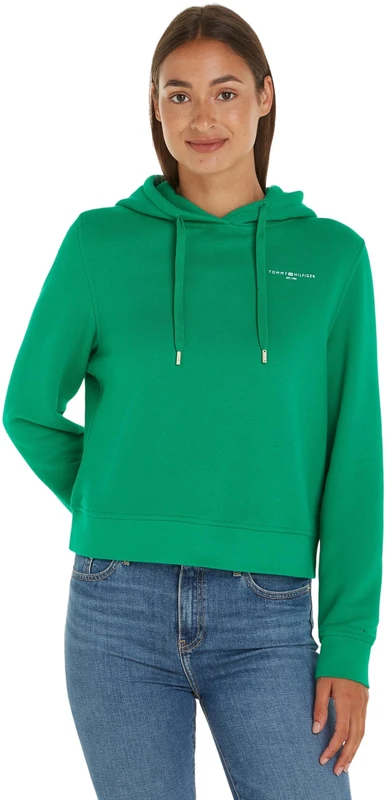 Tommy Hilfiger Women Hoodie Logo, Green (Olympic Green), XXL