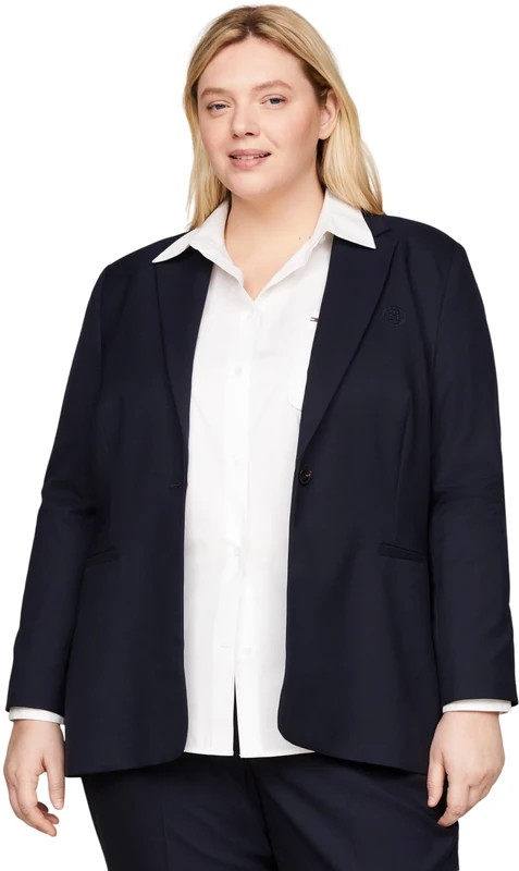 Tommy Hilfiger Women Blazer Curve Elegant, Blue (Desert Sky), 46