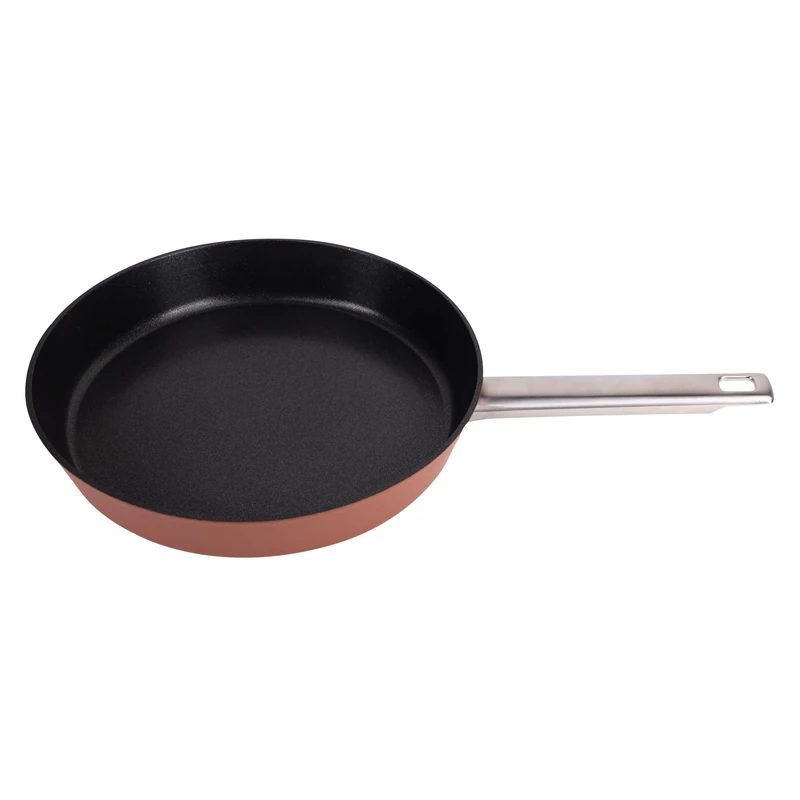 San Ignacio Agros - 28 cm Pan - Made in Forged Aluminium - Whitford Quantanium Interior - Black Coating - Outsiders in Terracotta Colour - Induction - Long Mango Lisbon Chapa