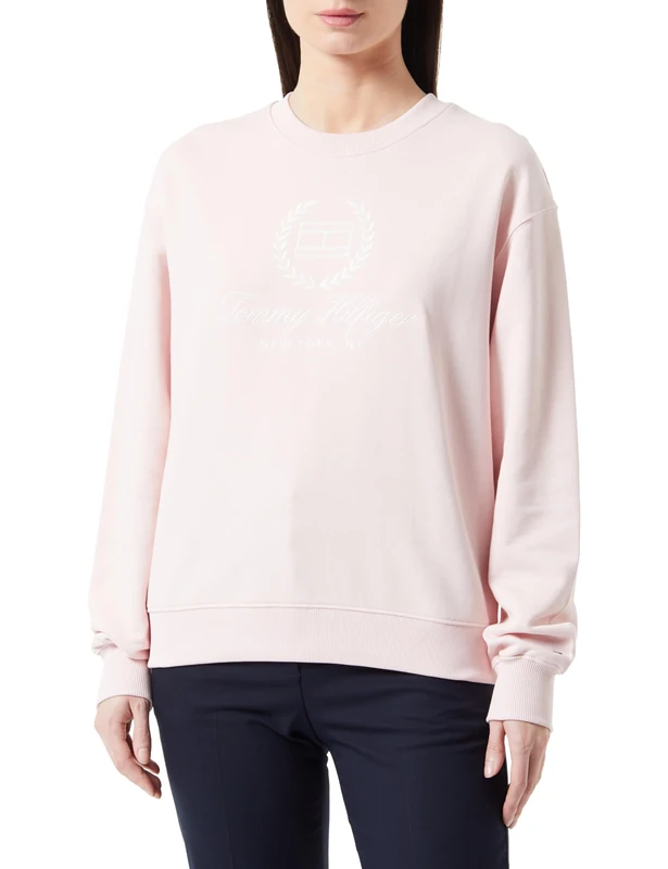 Tommy Hilfiger Women Sweatshirt without Hood, Pink (Whimsy Pink), XXL