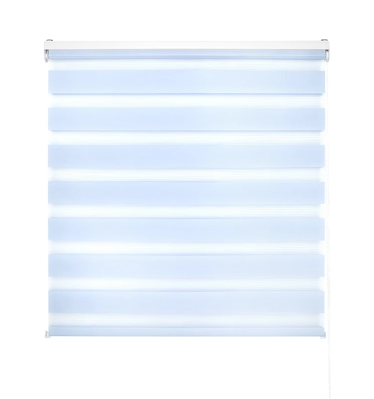 Decorblind Double Layer Roller Blind Night and Day Installation Wall or Ceiling, Blind Size: 160 x 250 cm Width x Length/Fabric Size: 157 x 245 cm – Sky Blue Blind, Night and Day Window Blind