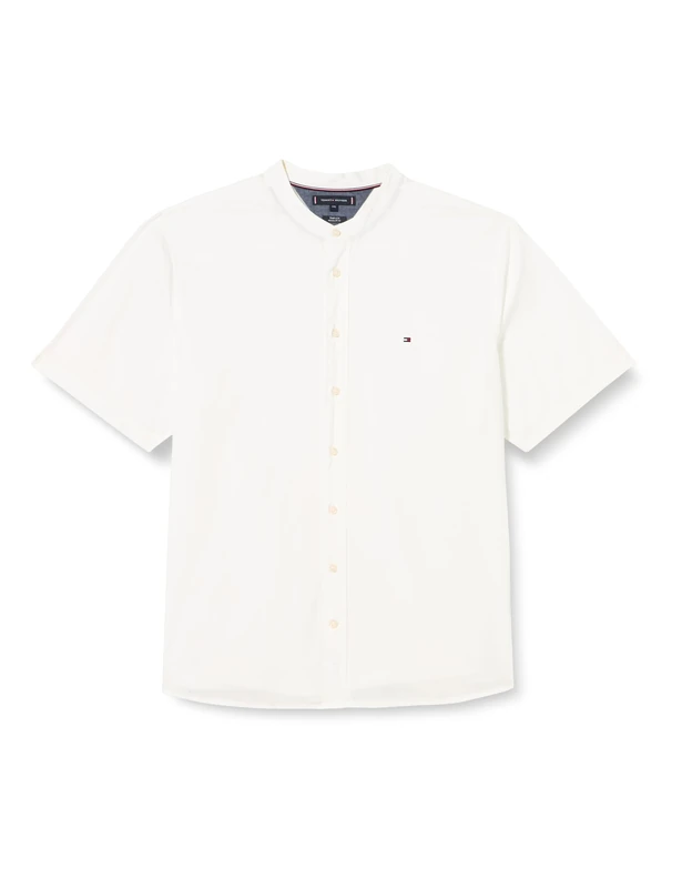 Tommy Hilfiger Men Short-Sleeve Shirt, White (Optic White), XS