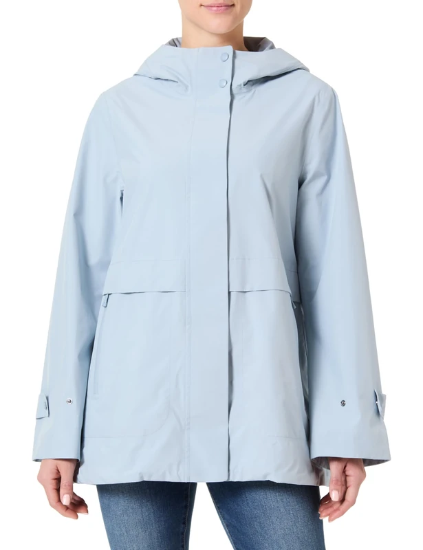 Geox Women's W Gendry Long Parka Jacket, Winter Sky, 38