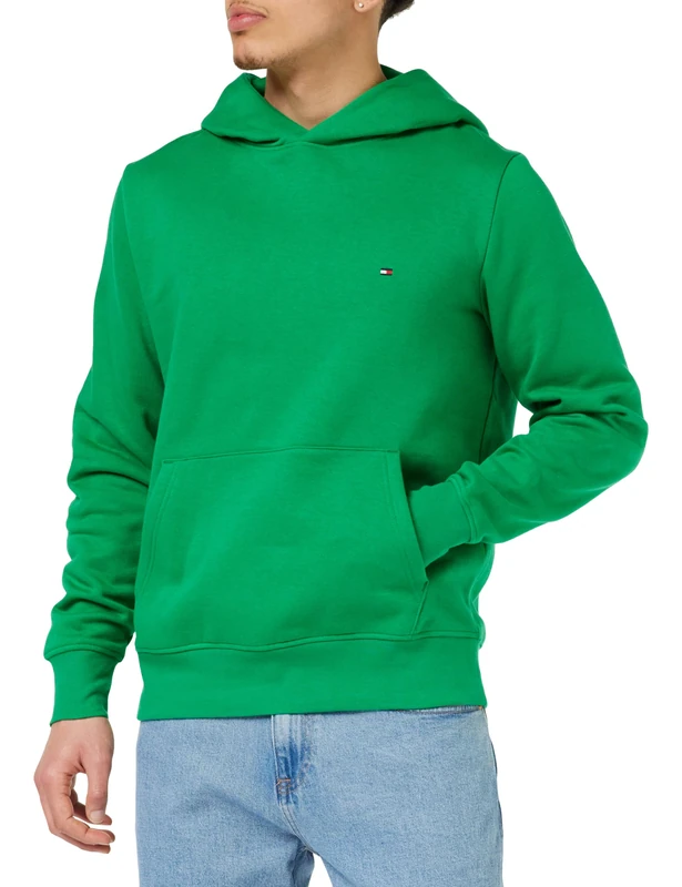 Tommy Hilfiger Men's FLAG LOGO HOODY Olympic Green XS