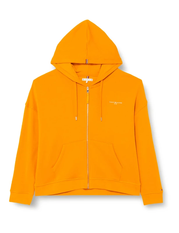 Tommy Hilfiger Women's Crv 1985 Reg Mini Corp Zp Hoodie Ww0ww42517 Hoodies, Orange (Rich Ochre), 52