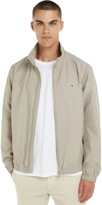 Tommy Hilfiger Men's Cl Stand Collar Blouson Mw0mw34956 Woven Jackets, Grey (Smooth Taupe), M