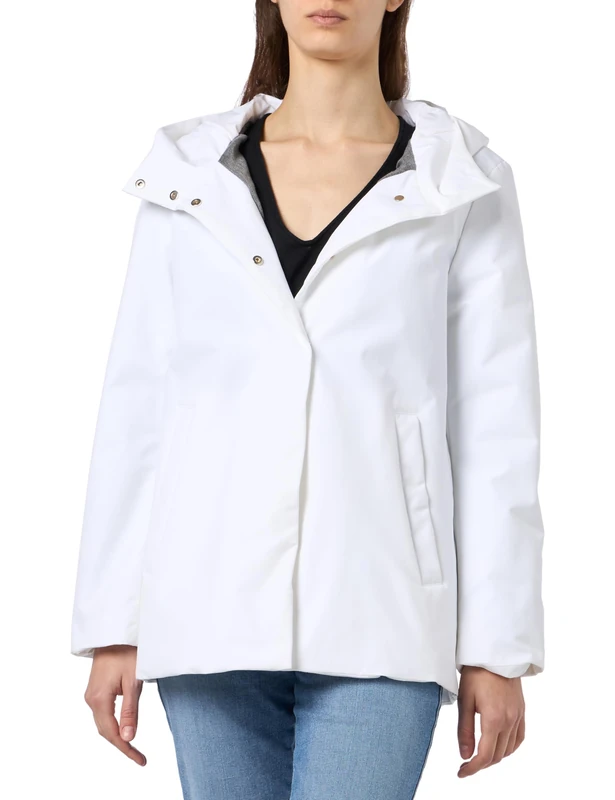 Geox Women's W Nahala Jacket Brilliant White_46, hochweiß, 40