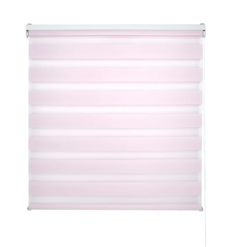 Decorblind Double Layer Roller Blind Night and Day Installation Wall or Ceiling Blind 140 x 180 cm Width x Length 137 x 175 cm Pink Blind Night and Day Window