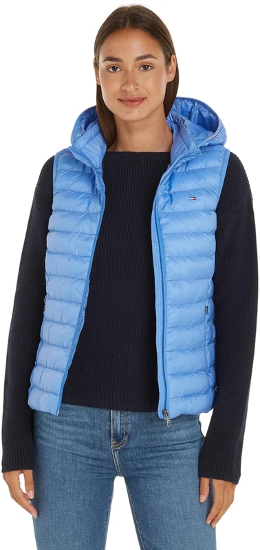 Tommy Hilfiger Women Vest Padded Global Stripe, Blue (Blue Spell), XS