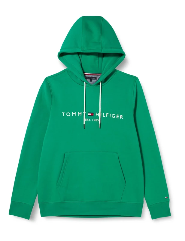 Tommy Hilfiger Men Tommy Logo Hoodie, Green (Olympic Green), XS