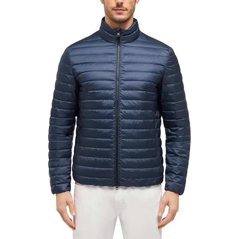 Geox Men's M Dereck Short Jacket, Bijou Blue/Black, 50