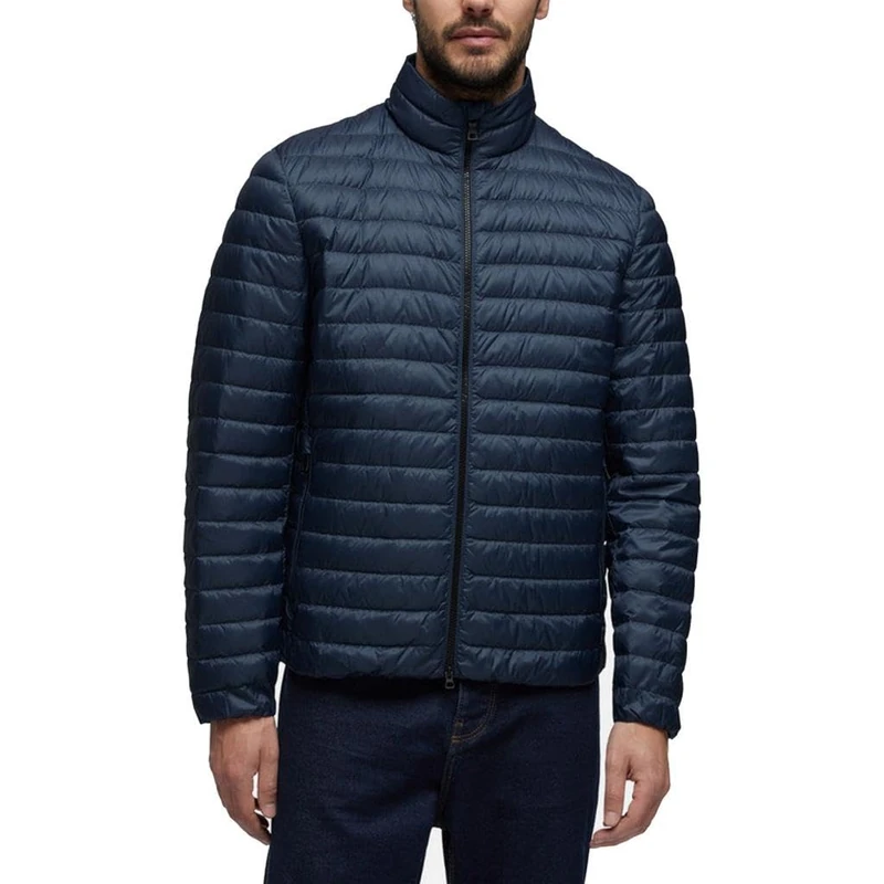 Geox Men's M Dereck Short Jacket, Sky Captain/Black, 48