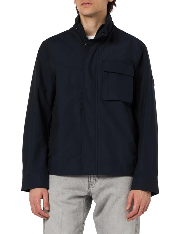 Tommy Hilfiger Men's Cl Stand Collar Shirt Jacket Mw0mw34957 Woven Jackets, Blue (Desert Sky), L